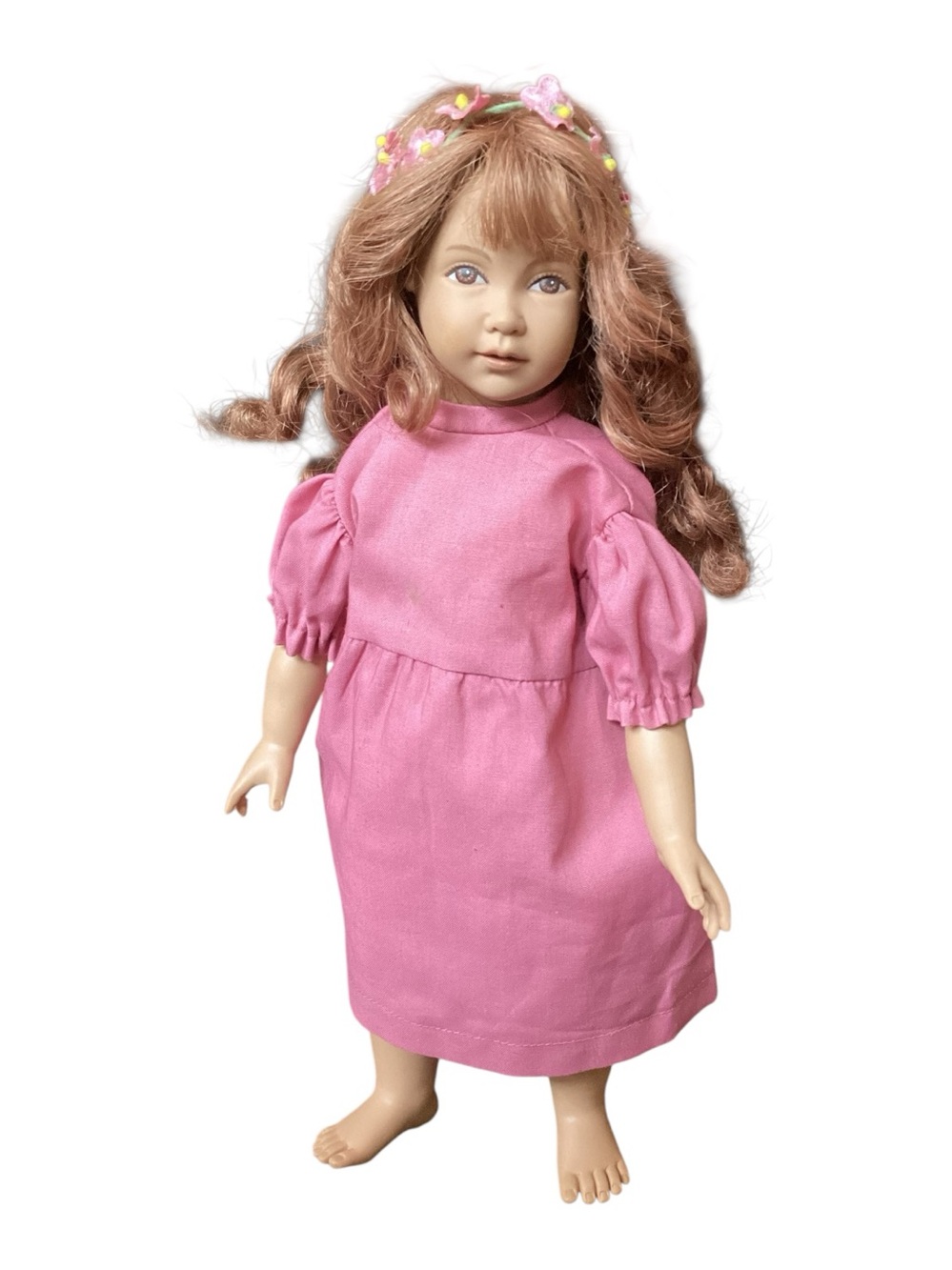 Vintage “Little Ones” Heidi Ott Swiss Girl Doll 12” Pink Dress
